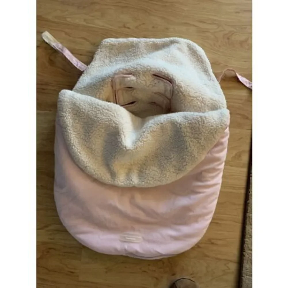 nip jj cole bundleme sherpa/plush carseat/ stroller cover Pink